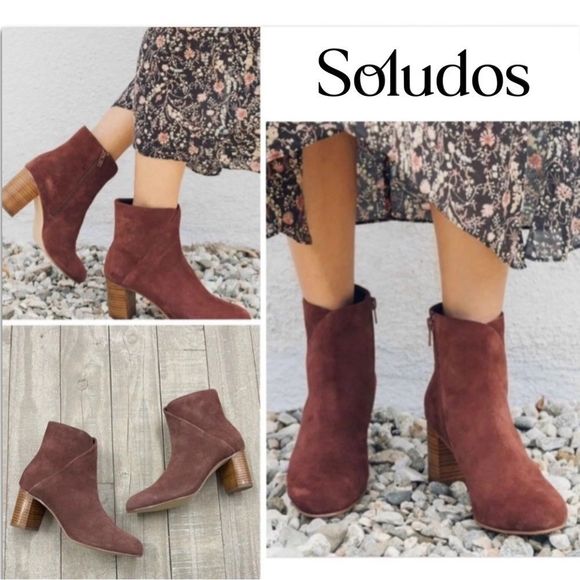 Soludos Midheel Venetian Suede Ankle Bootie in Mahogany - Picture 14 of 14